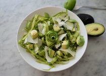 Asparagus Cucumber Avocado Carpaccio with Parmesan Ribbons